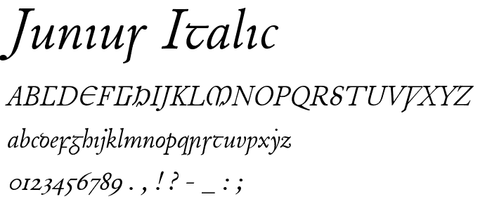 Junius Italic font